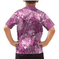 Hawaii Family Matching Mermaid Dress and Hawaiian Shirt Magenta Polynesian Monstera Patterns DT05 - Polynesian Pride