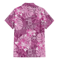 Hawaii Family Matching Mermaid Dress and Hawaiian Shirt Magenta Polynesian Monstera Patterns DT05 - Polynesian Pride