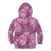 Hawaii Kid Hoodie Magenta Polynesian Monstera Patterns DT05 - Polynesian Pride