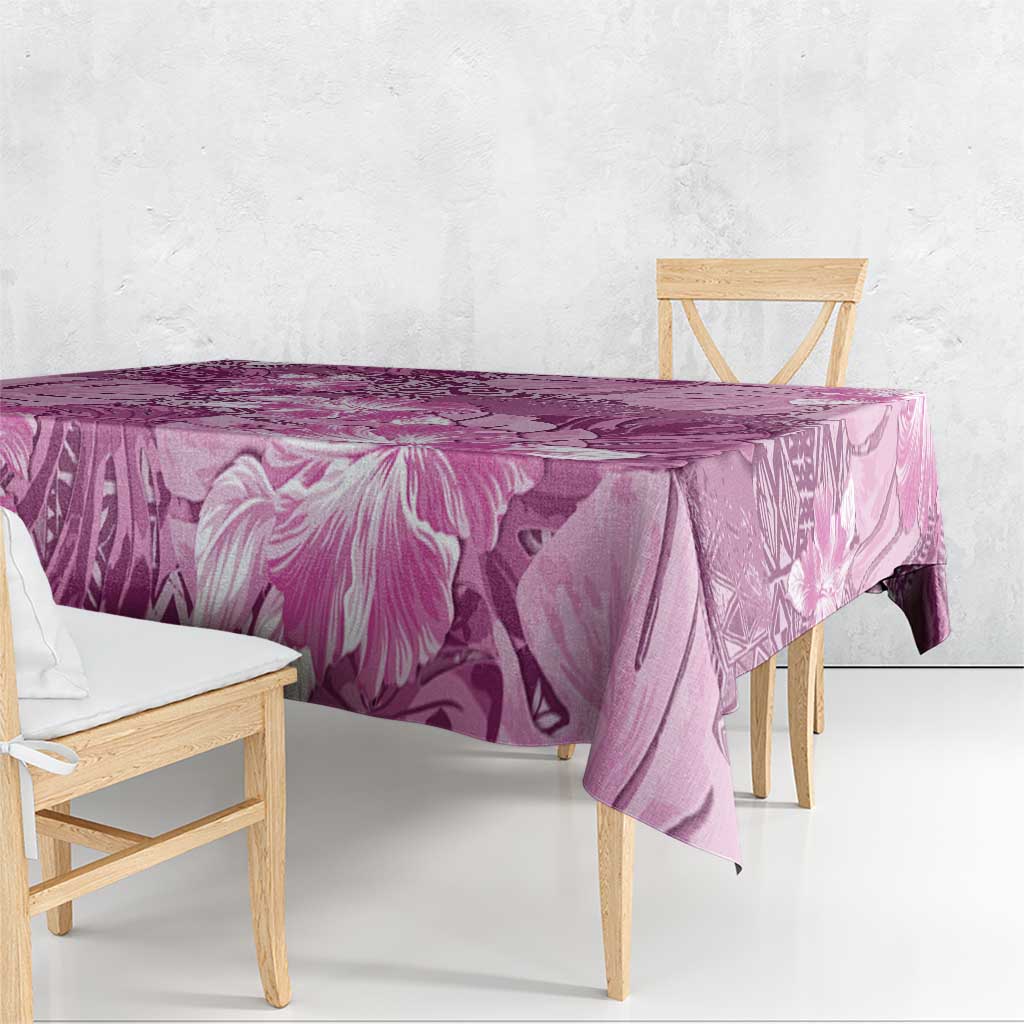 Hawaii Tablecloth Magenta Polynesian Monstera Patterns - Polynesian Pride