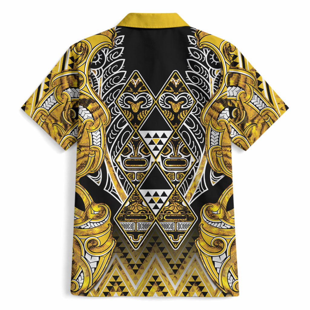 Aotearoa Ngati Whatua Hawaiian Shirt Maori Tribal Gold Paua Shell Pattern DT05 - Polynesian Pride
