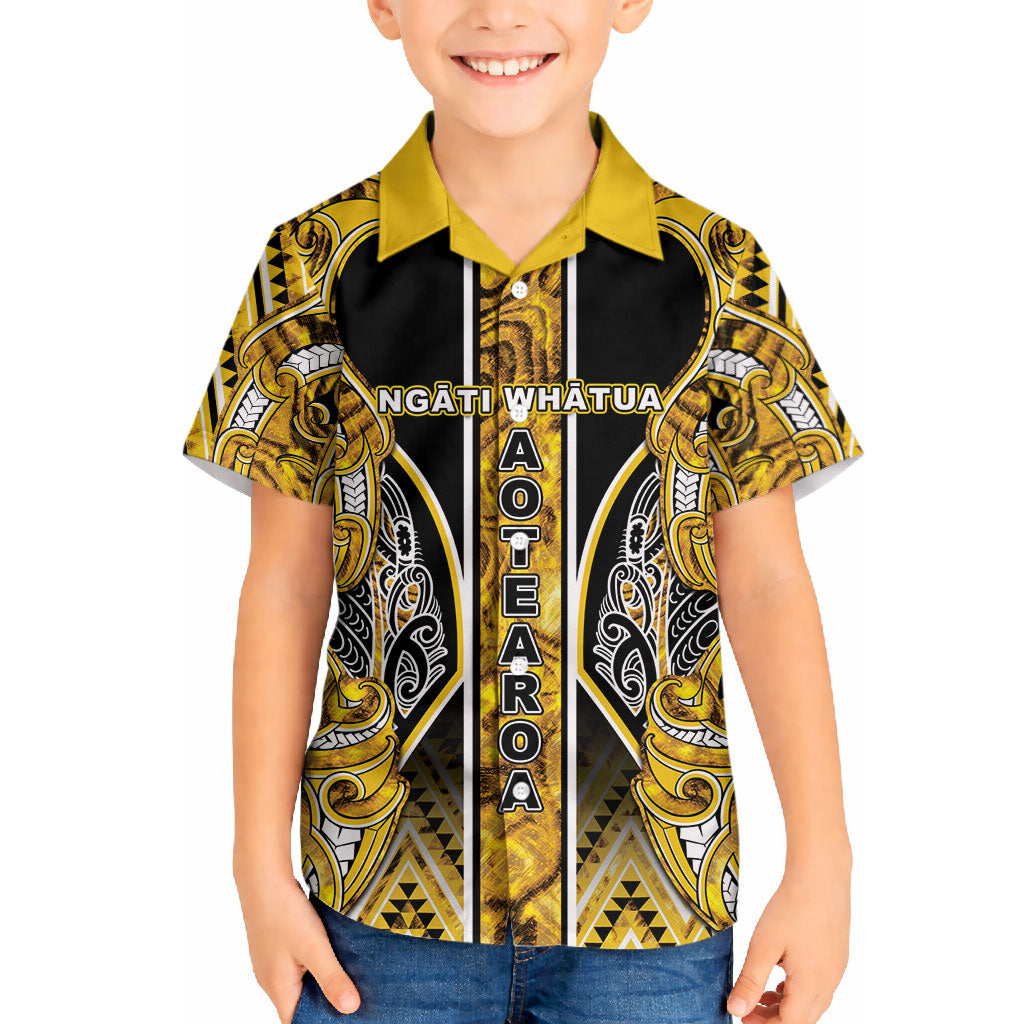 Aotearoa Ngati Whatua Hawaiian Shirt Maori Tribal Gold Paua Shell Pattern DT05 - Polynesian Pride