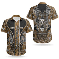 Aotearoa Kati Mamoe Couples Matching Off Shoulder Maxi Dress and Hawaiian Shirt Maori Brown Tribal Paua Shell Pattern DT05 - Polynesian Pride