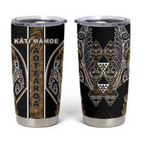 Aotearoa Kati Mamoe Tumbler Cup Maori Brown Tribal Paua Shell Pattern DT05 Brown - Polynesian Pride