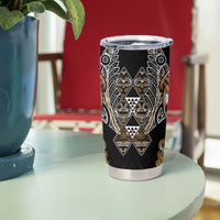 Aotearoa Kati Mamoe Tumbler Cup Maori Brown Tribal Paua Shell Pattern DT05 - Polynesian Pride