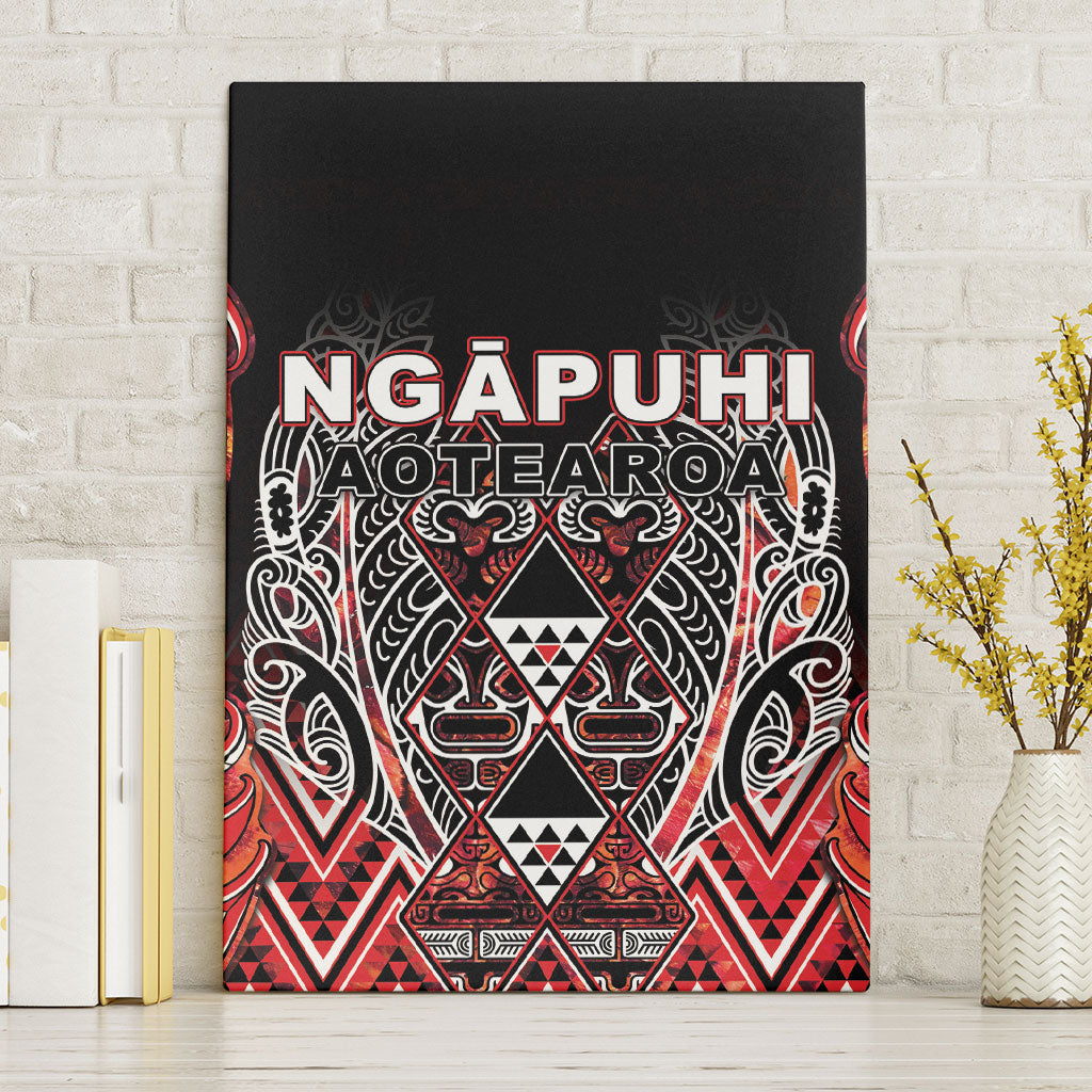 Aotearoa Ngapuhi Canvas Wall Art Maori Red Tribal Paua Shell Pattern