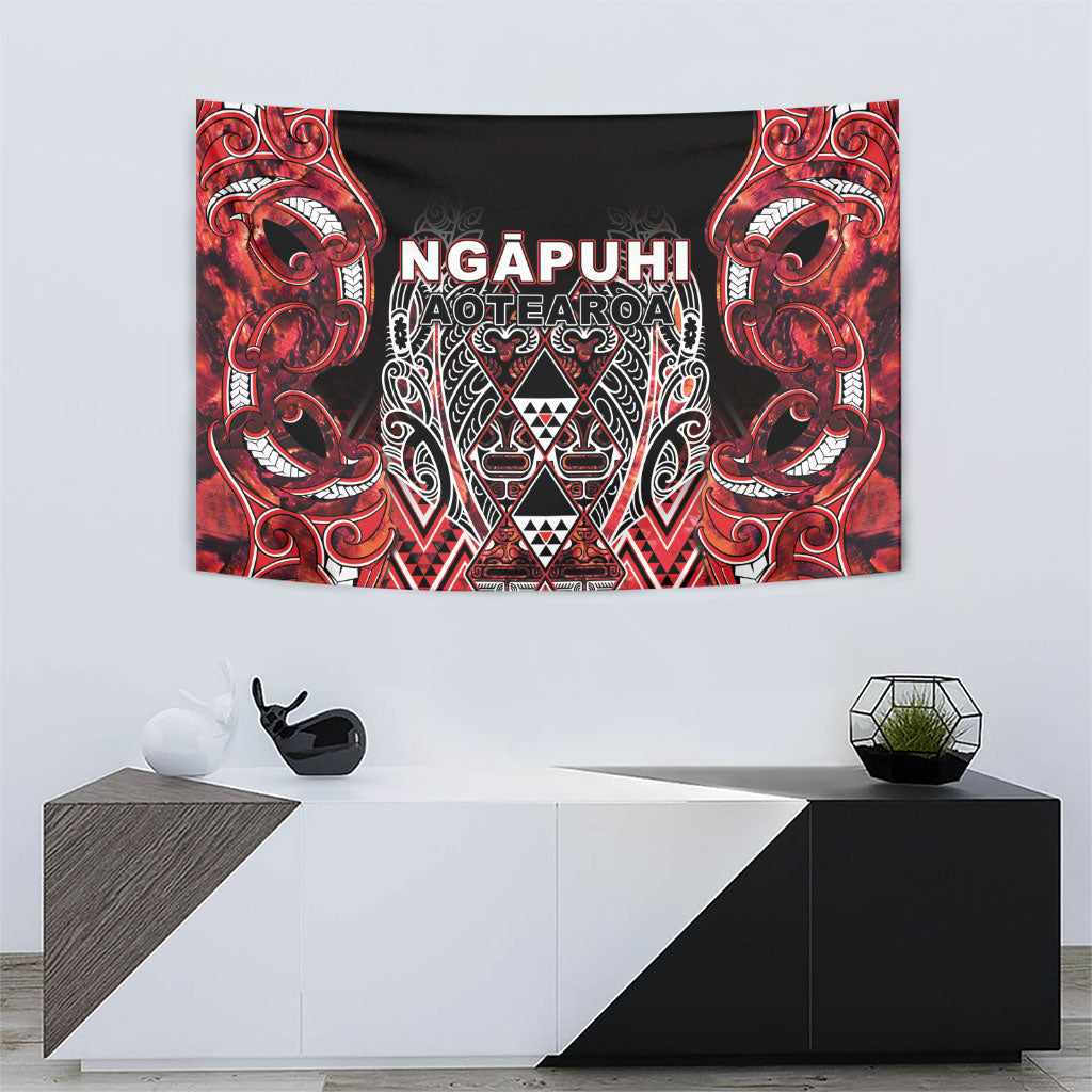 Aotearoa Ngapuhi Tapestry Maori Red Tribal Paua Shell Pattern DT05 - Polynesian Pride