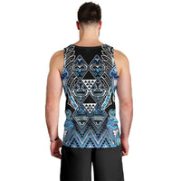 Aotearoa Ngati Porou Men Tank Top Maori Light Blue Tribal Paua Shell Pattern DT05 - Polynesian Pride