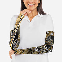 Aotearoa Waikato Tainui Arm Sleeves Maori Light Gold Tribal Paua Shell Pattern DT05 - Polynesian Pride