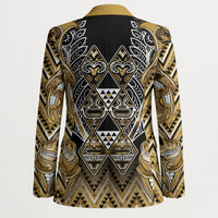 Aotearoa Waikato Tainui Blazer Maori Light Gold Tribal Paua Shell Pattern DT05 - Polynesian Pride