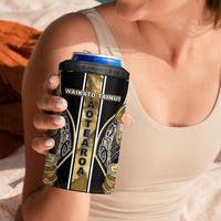 Aotearoa Waikato Tainui 4 in 1 Can Cooler Tumbler Maori Light Gold Tribal Paua Shell Pattern DT05 - Polynesian Pride