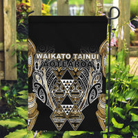 Aotearoa Waikato Tainui Garden Flag Maori Light Gold Tribal Paua Shell Pattern DT05 Garden Flag Yellow - Polynesian Pride