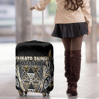 Aotearoa Waikato Tainui Luggage Cover Maori Light Gold Tribal Paua Shell Pattern DT05 - Polynesian Pride