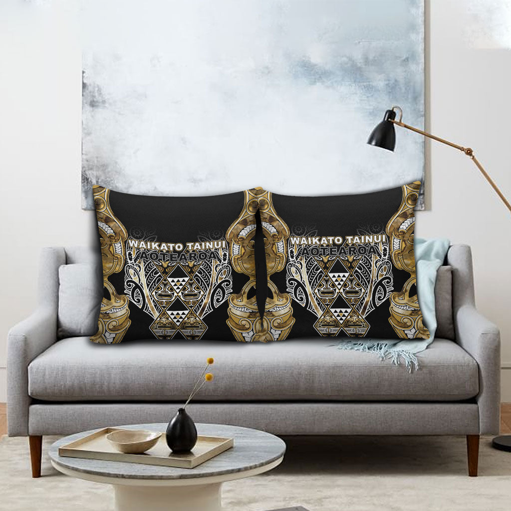 Aotearoa Waikato Tainui Pillow Cover Maori Light Gold Tribal Paua Shell Pattern DT05 - Polynesian Pride