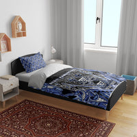 Aotearoa Ngati Kahungunu Bedding Set Maori Tribal Blue Paua Shell Pattern DT05 - Polynesian Pride