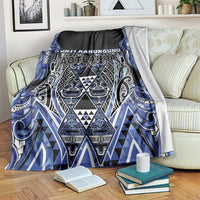 Aotearoa Ngati Kahungunu Blanket Maori Tribal Blue Paua Shell Pattern DT05 Blue - Polynesian Pride