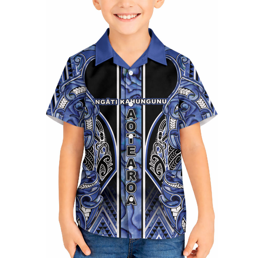 Aotearoa Ngati Kahungunu Hawaiian Shirt Maori Tribal Blue Paua Shell Pattern DT05 - Polynesian Pride