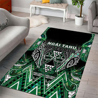 Aotearoa Ngai Tahu Area Rug Maori Tribal Dark Green Paua Shell Pattern DT05 - Polynesian Pride