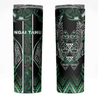 Aotearoa Ngai Tahu Skinny Tumbler Maori Tribal Dark Green Paua Shell Pattern DT05 Green - Polynesian Pride