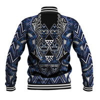 Aotearoa Tuwharetoa Baseball Jacket Maori Tribal Navy Paua Shell Pattern DT05 - Polynesian Pride