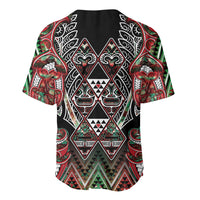 Aotearoa Ngai Tuhoe Baseball Jersey Maori Tribal Red And Green Paua Shell Pattern DT05 - Polynesian Pride