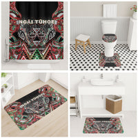 Aotearoa Ngai Tuhoe Bathroom Set Maori Tribal Red And Green Paua Shell Pattern DT05 - Polynesian Pride