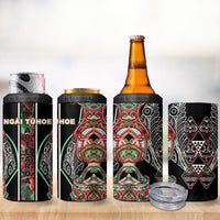 Aotearoa Ngai Tuhoe 4 in 1 Can Cooler Tumbler Maori Tribal Red And Green Paua Shell Pattern DT05 - Polynesian Pride