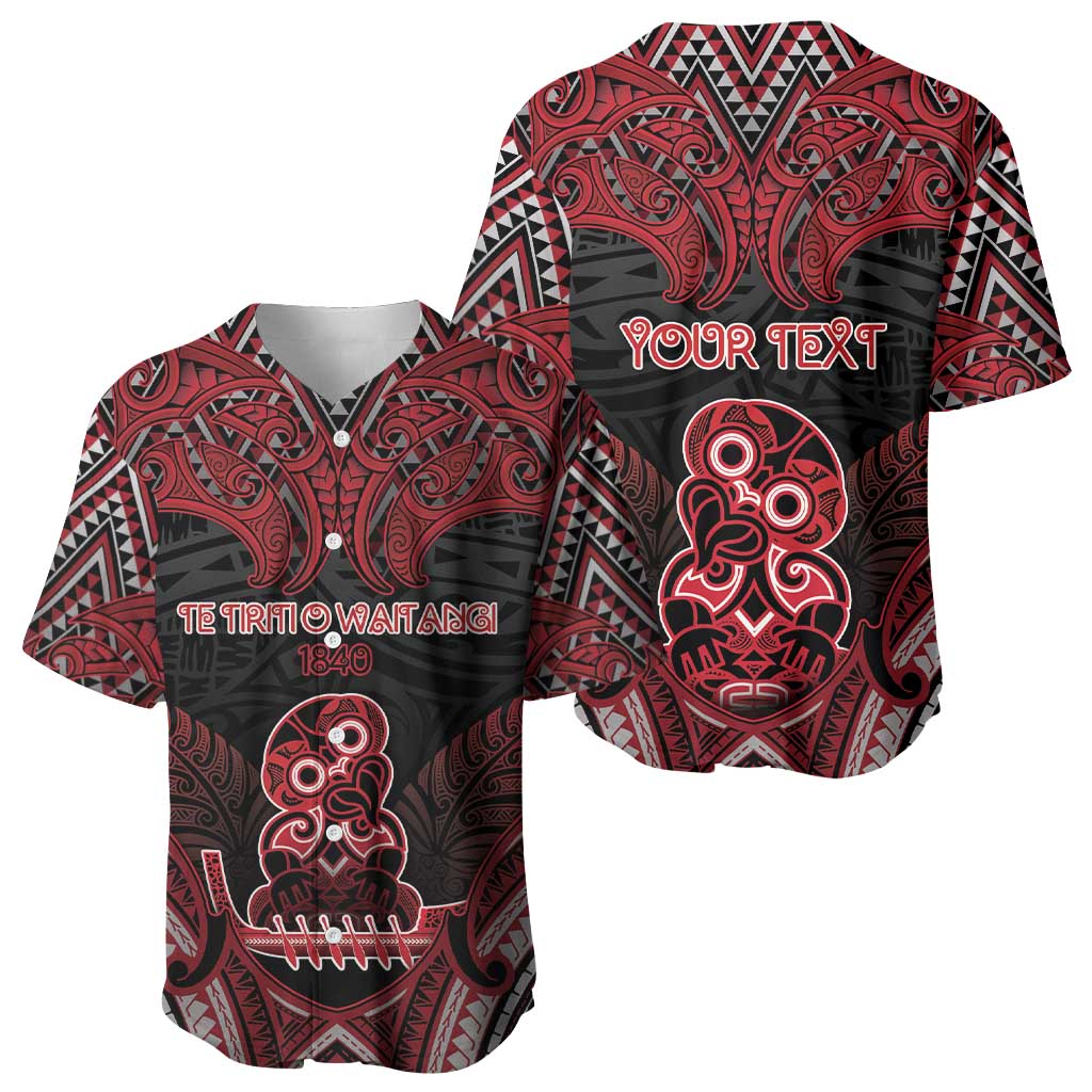 Personalised New Zealand Waitangi Day Baseball Jersey Te Tiriti O Waitangi 1840 - Polynesian Pride