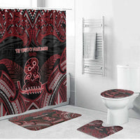 New Zealand Waitangi Day Bathroom Set Te Tiriti O Waitangi 1840 DT05 Bathroom Set (4 pcs) Black - Polynesian Pride