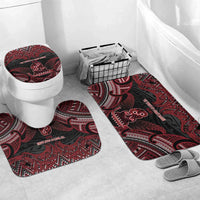 New Zealand Waitangi Day Bathroom Set Te Tiriti O Waitangi 1840 DT05 Mat Set Only (3 pcs) One Size Black - Polynesian Pride