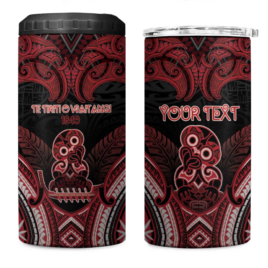 Personalised New Zealand Waitangi Day 4 in 1 Can Cooler Tumbler Te Tiriti O Waitangi 1840 DT05 One Size: 16 oz Black - Polynesian Pride