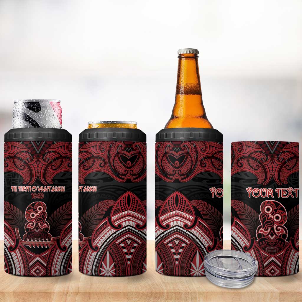 Personalised New Zealand Waitangi Day 4 in 1 Can Cooler Tumbler Te Tiriti O Waitangi 1840 DT05 - Polynesian Pride