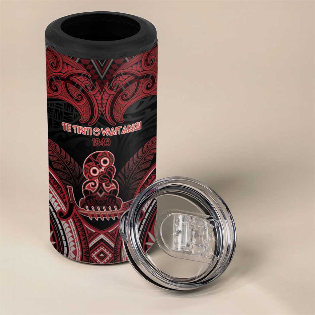 Personalised New Zealand Waitangi Day 4 in 1 Can Cooler Tumbler Te Tiriti O Waitangi 1840 DT05 - Polynesian Pride