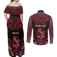 Personalised New Zealand Waitangi Day Couples Matching Off Shoulder Maxi Dress and Long Sleeve Button Shirt Te Tiriti O Waitangi 1840 DT05 - Polynesian Pride