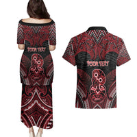 Personalised New Zealand Waitangi Day Couples Matching Puletasi and Hawaiian Shirt Te Tiriti O Waitangi 1840 DT05 - Polynesian Pride