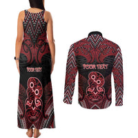 Personalised New Zealand Waitangi Day Couples Matching Tank Maxi Dress and Long Sleeve Button Shirt Te Tiriti O Waitangi 1840 DT05 - Polynesian Pride