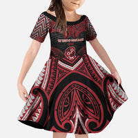 Personalised New Zealand Waitangi Day Family Matching Long Sleeve Bodycon Dress and Hawaiian Shirt Te Tiriti O Waitangi 1840 DT05 Daughter's Dress Black - Polynesian Pride