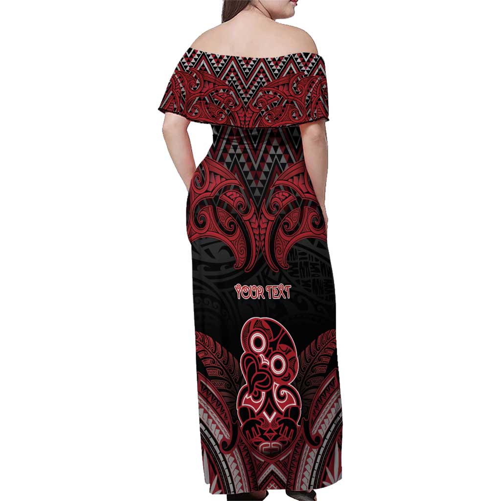 Personalised New Zealand Waitangi Day Family Matching Off Shoulder Maxi Dress and Hawaiian Shirt Te Tiriti O Waitangi 1840 DT05 - Polynesian Pride