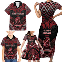 Personalised New Zealand Waitangi Day Family Matching Short Sleeve Bodycon Dress and Hawaiian Shirt Te Tiriti O Waitangi 1840 DT05 - Polynesian Pride