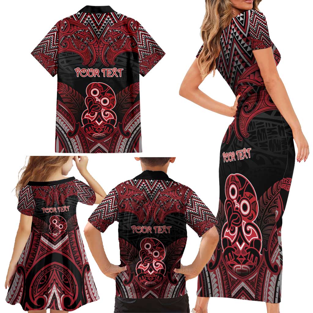 Personalised New Zealand Waitangi Day Family Matching Short Sleeve Bodycon Dress and Hawaiian Shirt Te Tiriti O Waitangi 1840 DT05 - Polynesian Pride