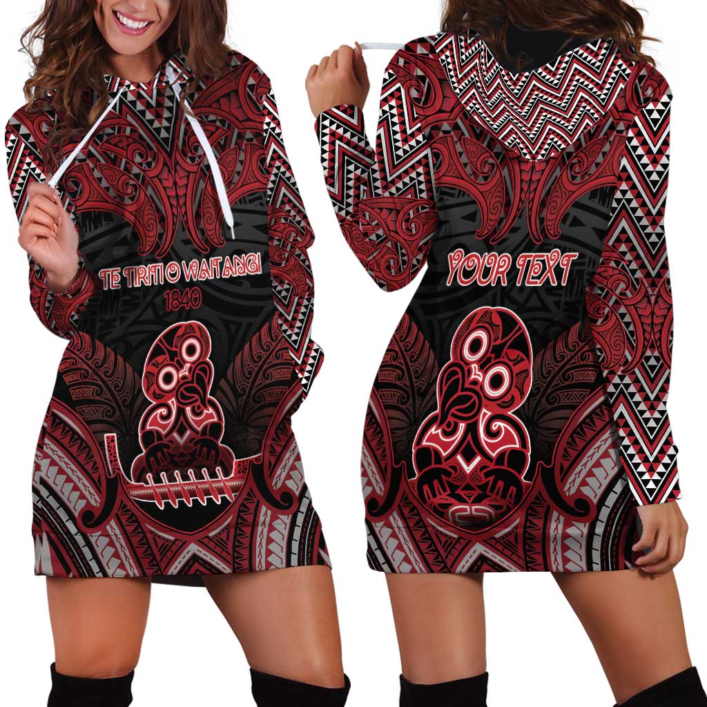 Personalised New Zealand Waitangi Day Hoodie Dress Te Tiriti O Waitangi 1840 DT05 - Polynesian Pride