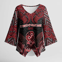 Personalised New Zealand Waitangi Day Kimono Sleeve Blouse Te Tiriti O Waitangi 1840 - Polynesian Pride