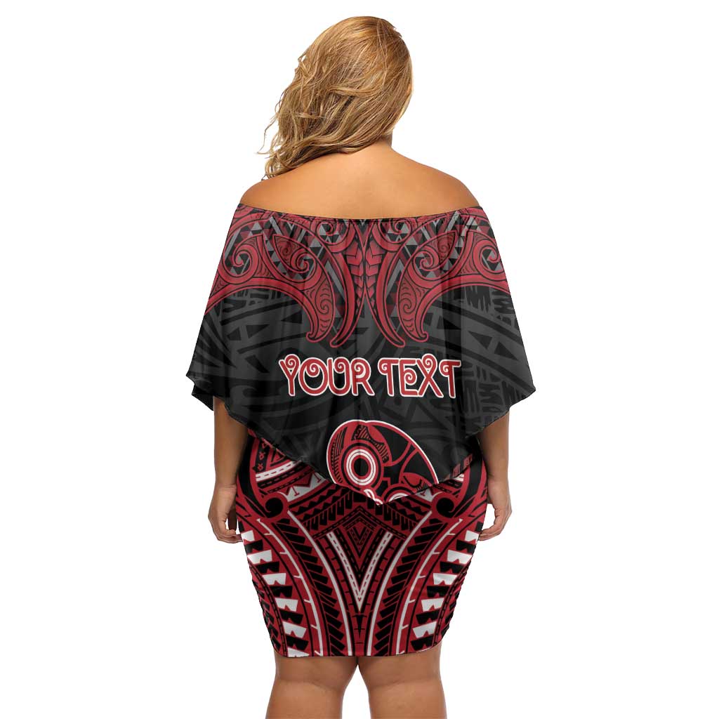 Personalised New Zealand Waitangi Day Off Shoulder Short Dress Te Tiriti O Waitangi 1840 DT05 - Polynesian Pride