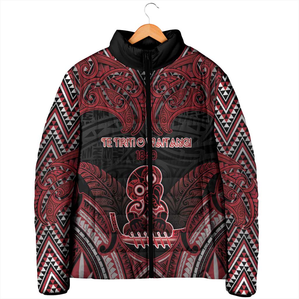 Personalised New Zealand Waitangi Day Padded Jacket Te Tiriti O Waitangi 1840 - Polynesian Pride
