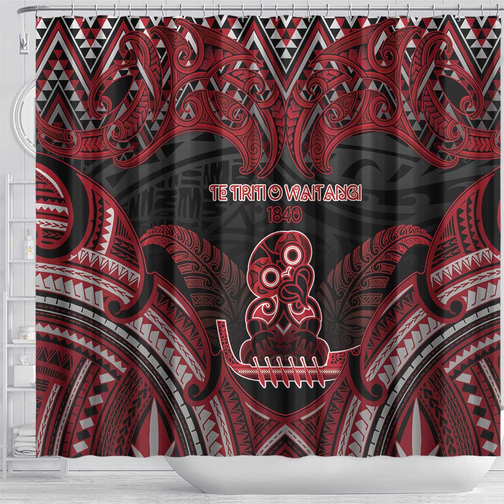 New Zealand Waitangi Day Shower Curtain Te Tiriti O Waitangi 1840 - Polynesian Pride