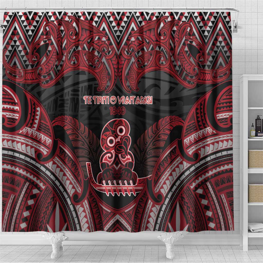 New Zealand Waitangi Day Shower Curtain Te Tiriti O Waitangi 1840 - Polynesian Pride