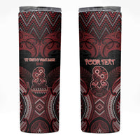 Personalised New Zealand Waitangi Day Skinny Tumbler Te Tiriti O Waitangi 1840 DT05 Black - Polynesian Pride