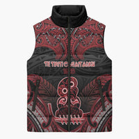 Personalised New Zealand Waitangi Day Sleeveless Puffer Jacket Te Tiriti O Waitangi 1840 DT05 Unisex Black - Polynesian Pride