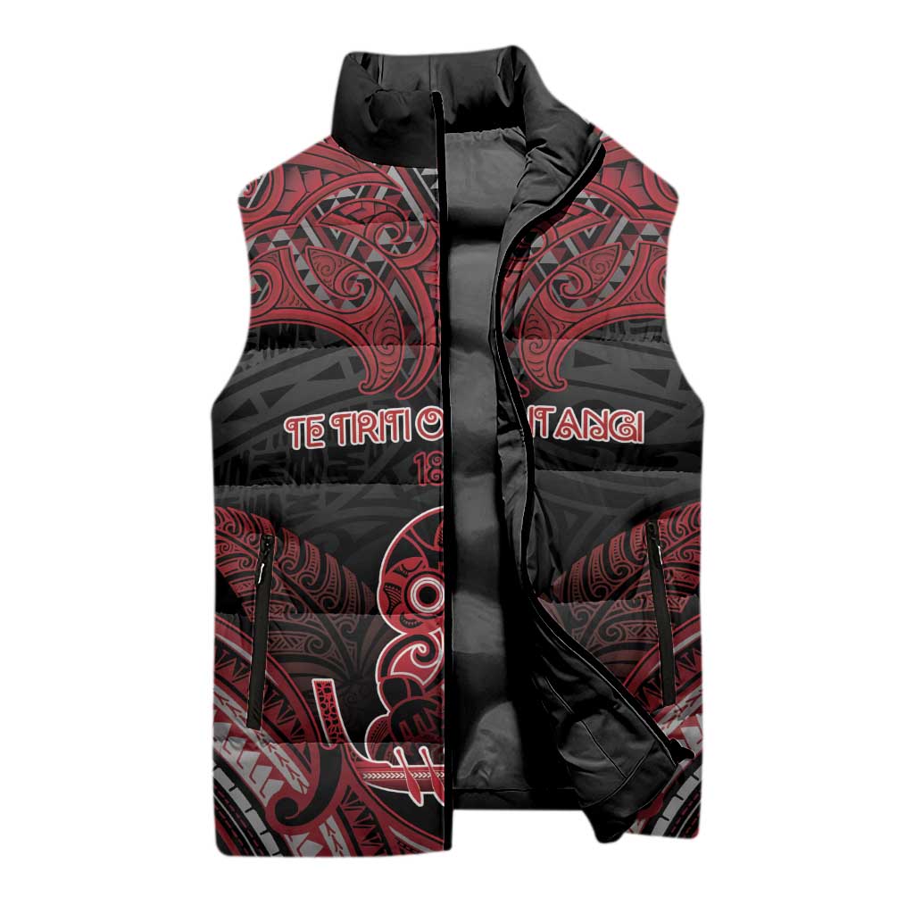 Personalised New Zealand Waitangi Day Sleeveless Puffer Jacket Te Tiriti O Waitangi 1840 DT05 - Polynesian Pride