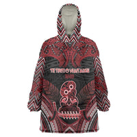 Personalised New Zealand Waitangi Day Wearable Blanket Hoodie Te Tiriti O Waitangi 1840 DT05 One Size Black - Polynesian Pride